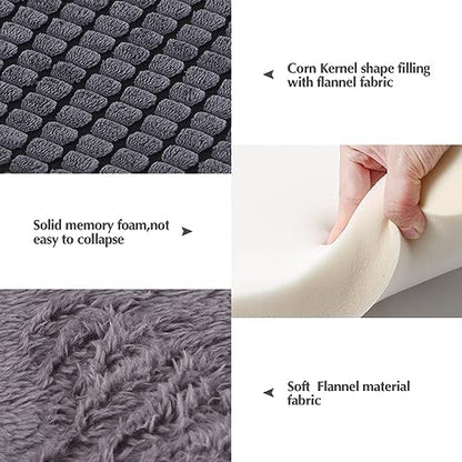 BVAGSS Reversible Dog Crate Pad, Memory Foam Pet Bed Mat, Soft Warm Machine Washable Sleeping Kennel Mattress for Small Medium Dogs XH079 (36''x23''x1.6'',Light Grey) - Image 2