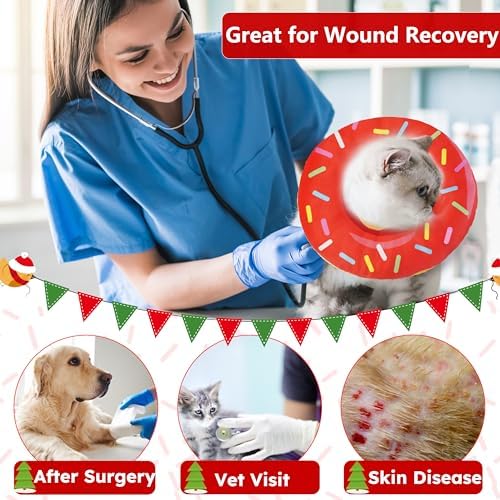 Hpetppy Cat Cone Collar Soft, Cat Recovery Collar for Wound Healing Cute Donut Adjustable Kitten Cones to Stop Licking Comfortable Lightweight Neck Elizabethan Collars for Kittens After Surgery - Image 5