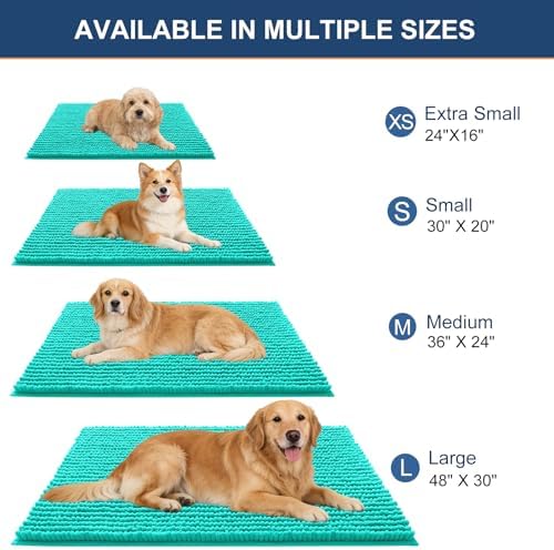 OLANLY Dog Door Mat for Muddy Paws 24x16, Extra Absorbent Chenille Mud Mat - Image 2