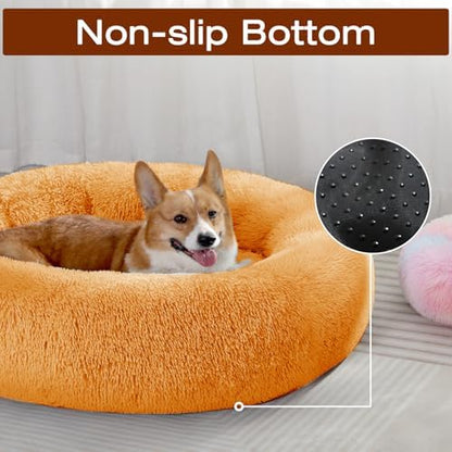 JOLLYVOGUE Dog & Cat Bed, Calming Anti-Anxiety Pet Bed for Small Dogs, Fluffy Donut Cushion for Small and Medium Pets (20") - Image 4