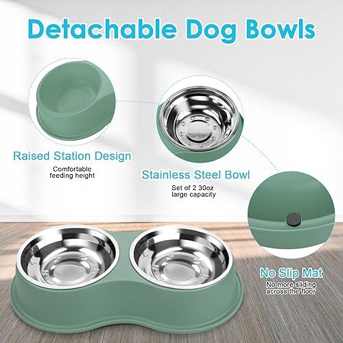 Epetslove Stainless Steel Dog Bowls Double Non-Slip Dog Water and Food Bowl - Image 3