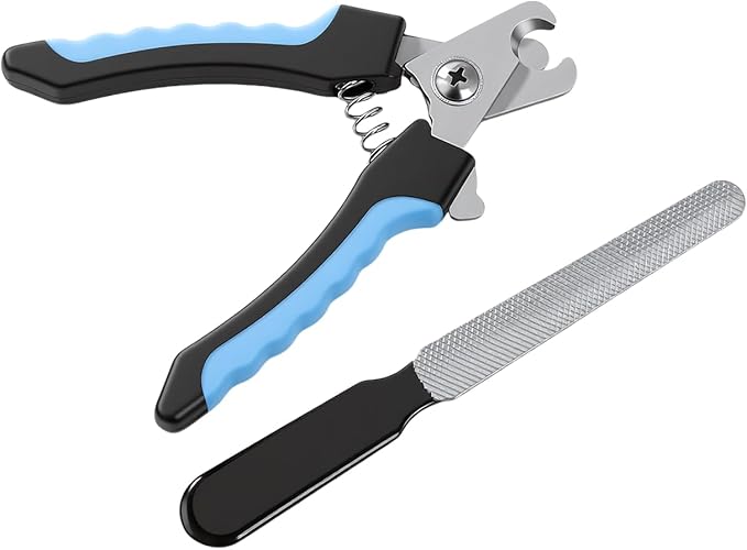 Dog Nail Clippers for Large Dogs, Pet Nail Clipper Kit for Small & Large Dogs & Cats，Dog Nail Clippers for Dogs and Cats - Safe and Easy to Use，Professional Dog & Cat Nail Trimmers (Blue)
