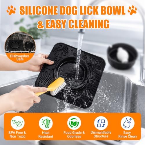 Large Dog Lick Bowl with Rolling Ball, 500ML Slow Feeder Bowl with Lick Mat - Image 7