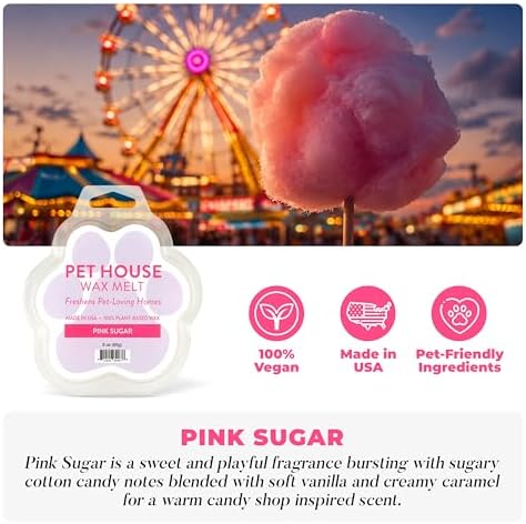Pink Sugar Spring and Summer Wax Melts Plant-Based Wax, Pet House - Image 2