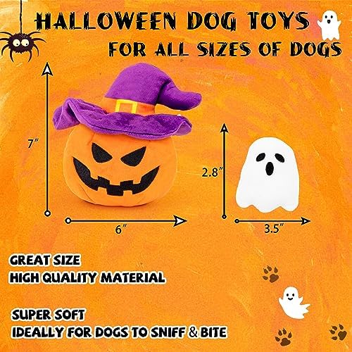 lilfrd Halloween Dog Toys, Pumpkin Ghost Hide & Seek Squeaky Toy - Image 4