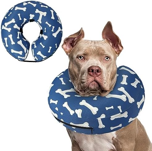 Supet Inflatable Dog Cone Collar Alternative After Surgery, Dog Neck Donut Collar Recovery E Collar for Neuter, Soft Pet Cone for Small Medium Large Dogs by Supet