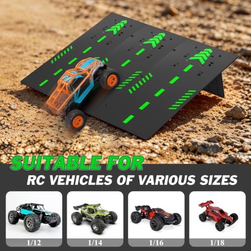 RC Jump Ramp Jumping Stunt, Detachable RC Training Takeoff Board Ramp Track for 1/12 1/14 1/16 1/18 1/24 Scale RC Car Monster Truck Buggy Off-Road Racing Games - Image 5