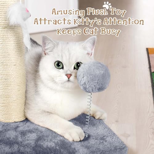 ANWA 32" Tall Sisal Cat Scratching Posts Tree for Indoor Cats Adults, Gray - Image 3