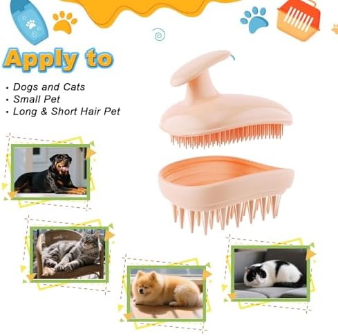 2-in-1 Dog Bath Brush for Grooming & Massage - Pet Silicone Brush for Long & Short Haired Dogs and Cats, Dog Scrubber for Bath, Rubber Curry Brush, Use Wet as Bath Brush or Dry for Grooming - Image 6