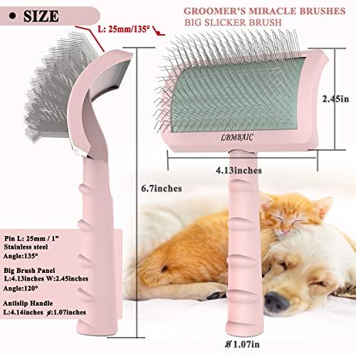 Dog Slicker Brush for Poodles Doodles Fluffy Deshedding Loose Hair. - Image 6