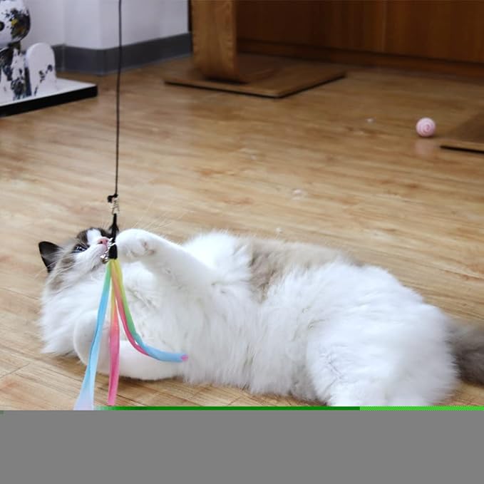 LASOCUHOO Cat Wand Toys Refills, Cat Wand Replacement, Assorted Teaser Refills with Bell for All Cats, Kitten