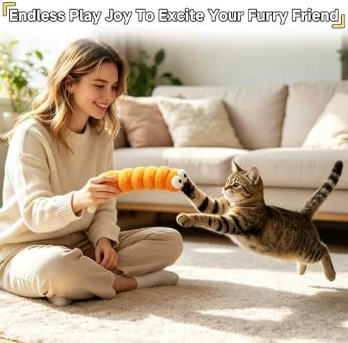 Cat Toys Pillows, Catnip Toys for Cats 3 Pack, Cute Caterpillar Design, Interactive Indoor Kitten Kicker, Promotes Kitty Exercise, Soft and Durable - Image 7