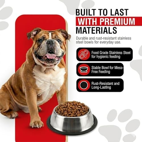 Loving Pets Stainless Steel Non-Tip Dog Bowl – Heavy Duty No Spill Dog Bowl with Removable Rubber Base – Durable, Non-Skid Stainless Steel Dog Food Bowl & Dog Water - Image 3