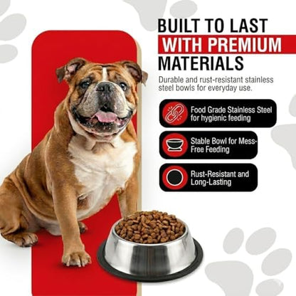 Loving Pets Stainless Steel Non-Tip Dog Bowl – Heavy Duty No Spill Dog Bowl with Removable Rubber Base – Durable, Non-Skid Stainless Steel Dog Food Bowl & Dog Water - Image 3