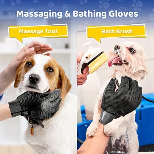 Pet Hair Removal Glove with 255 Silicone Tips for Dogs & Cats, 1 Pair Gray - Image 4