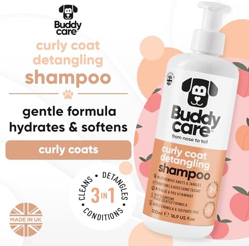 Curly Coat Dog Shampoo by Buddycare | with Aloe Vera and Pro Vitamin B5 (50.72oz) - Image 2