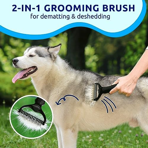 Pat Your Pet Deshedding Brush & Metal Comb Grooming Combo for Cats & Dogs - Image 5