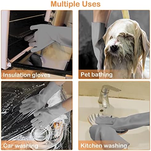 Silicone Pet Grooming Gloves Dog Washing Gloves for Bathing Massaging - Image 5