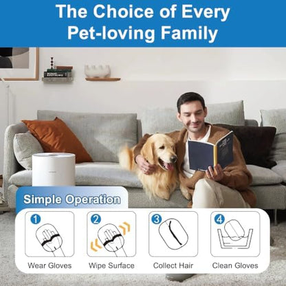2 Pack Pet Hair Removal Glove, Reusable Electrostatic Fur Cleaner - Image 4