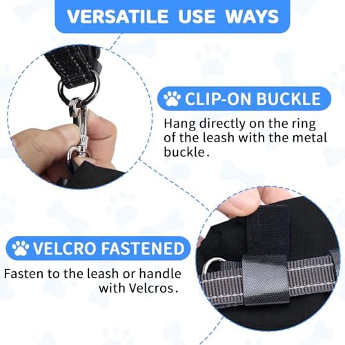 Dog Poop Bag Holder with Treat Pouch, 2 Zipper Pockets & Leash Clip - Image 3