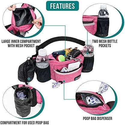PetAmi Dog Fanny Pack, Treat Pouch for Dog Walking Training, Pink - Image 3