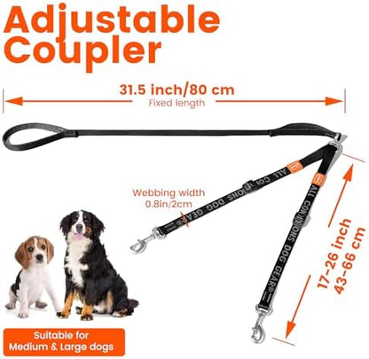 HOWGO Double Dog Leash,Tangle-Free 360 Swivel(Pink, Pro M-L w.Handle) - Image 6