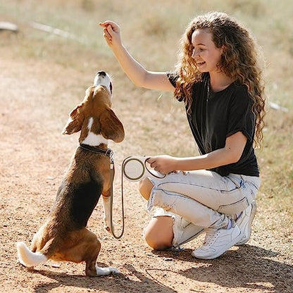 Segarty Retractable Leash Small Dog, 16ft Heavy Duty Walking Dog Leash for Medium Pet up to 44lb, Anti-Slip Handle 360°Tangle-Free Nylon Tape, One-Handed One Button Lock and Release (Khaki) - Image 7