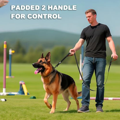 Heavy Duty Double Handle Dog Leash 6 ft Long for Total Control, Padded 2 Handle, Reflective Training Lead for Medium Large Dogs (Black, 6 FT) - Image 2