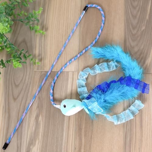 Quirky Kitty Nifty Narwhal Feather Wand and String Teaser Cat Toy, Catnip - Image 6