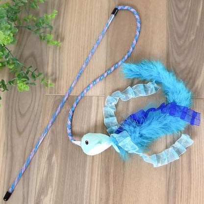 Quirky Kitty Nifty Narwhal Feather Wand and String Teaser Cat Toy, Catnip - Image 6