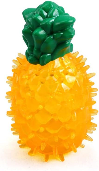 Chew Toys, Squeaky Fruits Dog Toys Teeth Cleaning and Training for Puppy Small Medium Pets (Pineapple)