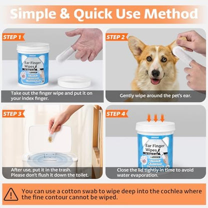 OBSEDE Ear Finger Wipes for Dogs & Cats, 120 Count, Alcohol Free Pet Care - Image 4