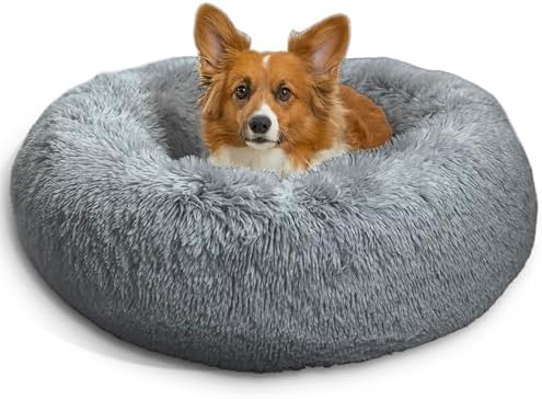 Best Friends by Sheri Original Calming Donut Dog Bed, Gray, Small, 23" by BestFriendsbySheri