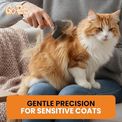 GoPets Double Row Dematting Rake Undercoat Deshedding Tool for Dogs & Cats - Image 5