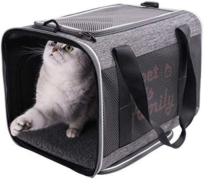 You've got This Cat Carrier with Privacy Flaps for Nervous Fur-Kids. Top-Load Quick-in. 360° Airy Mesh Windows Let Cats See You & Reduce Travel Anxiety. Rip-Stop Fabric & Lockable Zips Hug Securely by petisfam