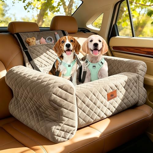 Dog Car Seat for Medium/Large Dogs up to 60LBS Memory Foam Dog Booster Seat by Linvivon