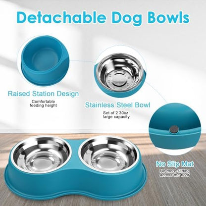Epetslove Dog Bowls Large Stainless Steel Dog Water and Food Bowls Set with No-Slip Base, Pet Feeder Bowls Raised Edges for No Spill, Dog Cat Dish for Small, Medium, and Large Pets - Image 3
