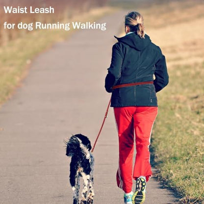 LWBMG Multi Function Leather Dog Leash - 8ft Genuine Leather Hands Free Double Ended Dog Training Leash for Small to Large Dogs - Red - Image 6