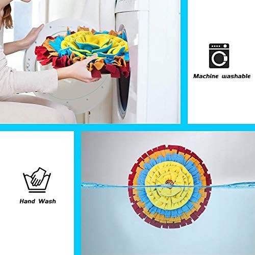 AWOOF Pet Snuffle Mat for Dogs, Interactive Feed Game for Boredom, Encourages Natural Foraging Skills for Cats Dogs Bowl Travel Use, Dog Treat Dispenser Indoor Outdoor Stress Relief (red) - Image 7