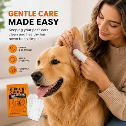 Kirby’s Choice Dog Ear Cleaning Finger Wipes – 50 Wipes, 25 Individually Wrapped 2-Packs | Dog Ear Wipes for Cleaning Dirt, Wax & Debris | Gentle No-Rinse Ear Cleaner for Dogs - Image 5
