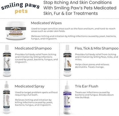 Smiling Paws Medicated Tris Flush Ear Cleaner for Dogs & Cats, 12oz - Image 7