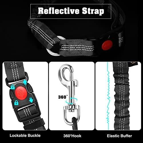 Chew Proof Dog Car Seat Belt, 2 in 1 Steel Cable Dog Car Accessories Headrest Restraint Doggie Car Seatbelt for Medium Large Dogs Chewer Heavy Duty Doggie Seatbelts for Cars Swivel Attach - Image 6