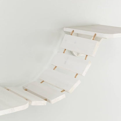 Trixie Wall Mounted Cat Bridge – Space-Saving Cat Wall Shelves for Climbing, Jumping & Vertical Play – Elevated Cat Furniture with 3 Platforms – White, 59.1 x 11.8 x 5.5 in