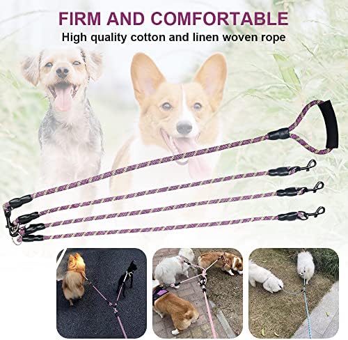 Dual Dog Leash 360° Tangle-Free - Reflective Heavy Duty, Comfortable Handle for Small/Medium/Large Dogs, Support Multiple Rope Addition - Image 7