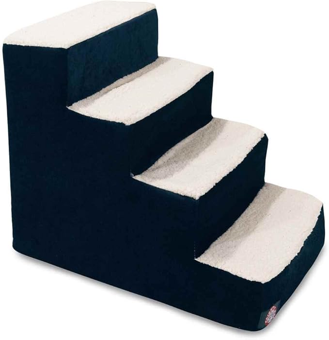 4 Step Portable Pet Stairs By Majestic Pet Products Villa Navy Blue Steps for Cats and Dogs