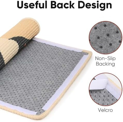 FUKUMARU Sisal Cat Scratching Mat, 23.6 x 15.7 Inch Cat Scratch Pad, Flower - Image 4