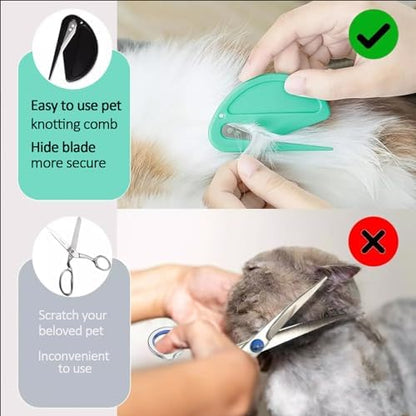 5pcs Pet Knot Opener Knotting Comb Removal Dematting Hair Flea Brush Shedding Tool Matted Fur Tick De Remover Matting Grooming Supplies for Indoor Medium Long Haired Cats Dogs Tangled - Image 5