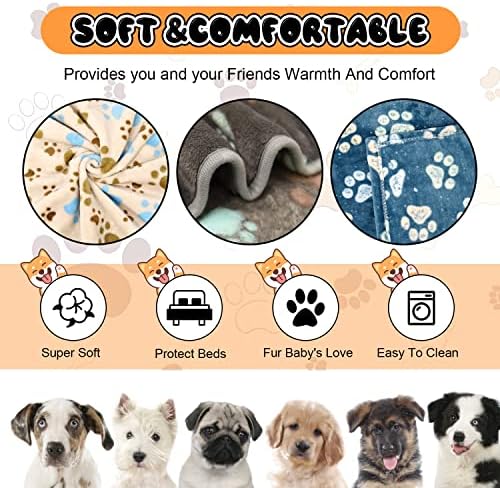 Rezutan Blanket for Large Dogs & Cats Soft Reversible Cute Paw 40"x31" - Image 2