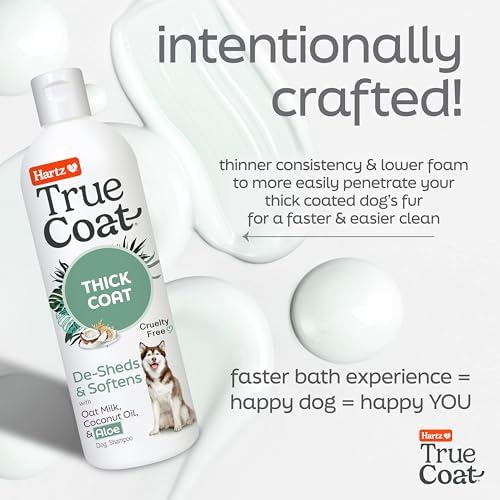 True Coat Thick Coat Dog Shampoo, 5 in 1 De‑Sheds & Softens with Oat Milk, Coconut Oil & Aloe, 16 oz - Image 5