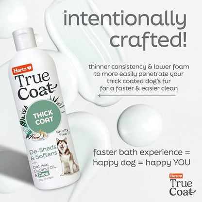 True Coat Thick Coat Dog Shampoo, 5 in 1 De‑Sheds & Softens with Oat Milk, Coconut Oil & Aloe, 16 oz - Image 5